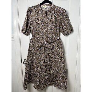 Boden Tiered Floral Paisley Print Tie Waist Shirtdress 6L DO346 NWT